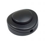 In Line Black Push Button Foot Switch, Single Pole, 2A for Standard Lamp etc